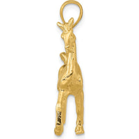 10K Yellow Gold 3D Polished Horse Charm Pendant - 34mm