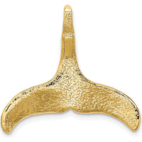 10K Yellow Gold 3D Polished/Textured Whale Tail Charm - Nature-Inspired Pendant for Omega Chain