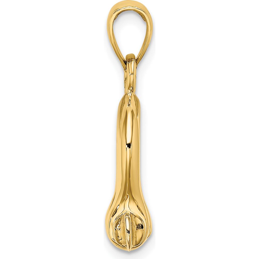 10K Yellow Gold 3D Shackle Link Screw Charm - Medium Size