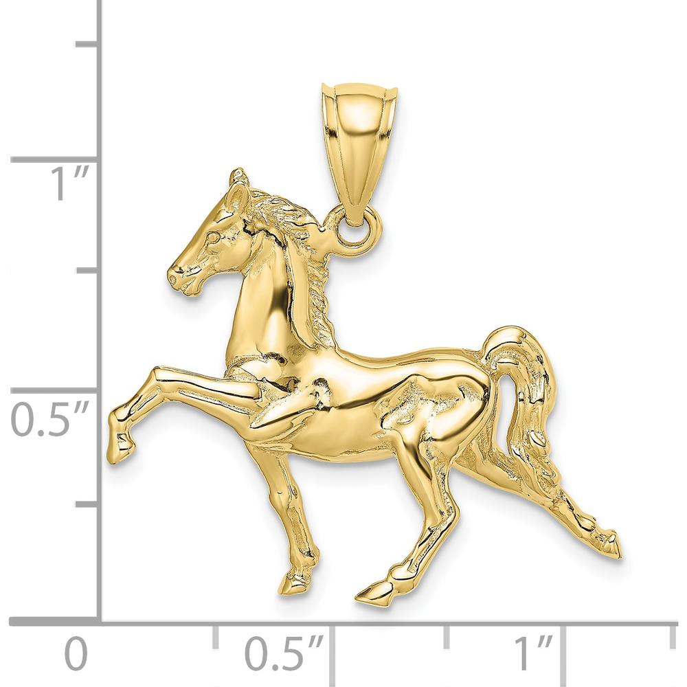 10K Yellow Gold 3D Tennessee Walking Horse Charm with Polished Finish