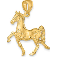 10K Yellow Gold 3D Tennessee Walking Horse Charm with Polished Finish