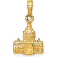 10K Yellow Gold 3D Washington D.C. Capitol Building Pendant