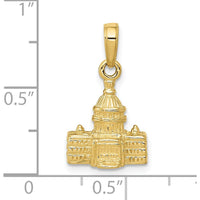 10K Yellow Gold 3D Washington D.C. Capitol Building Pendant