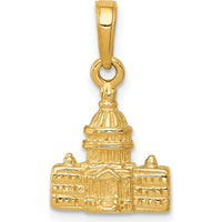 10K Yellow Gold 3D Washington D.C. Capitol Building Pendant