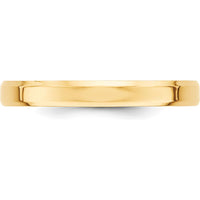 10K Yellow Gold 3mm Beveled Edge Comfort Fit Wedding Band - Size 12