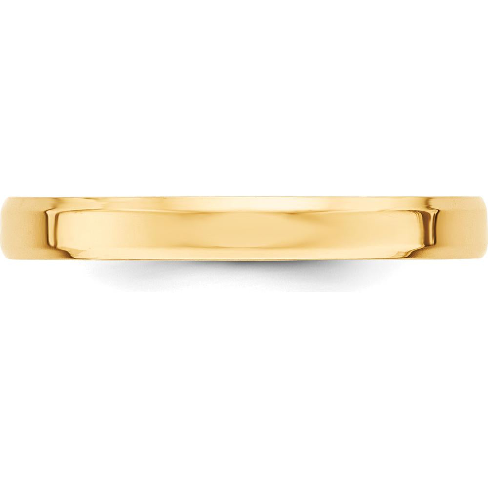 10K Yellow Gold 3mm Beveled Edge Comfort Fit Wedding Band - Size 12