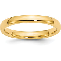 10K Yellow Gold 3mm Comfort Fit Polished Wedding Band - Size 5.5