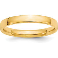 10K Yellow Gold 3mm Comfort Fit Wedding Band - Lightweight Polished Design