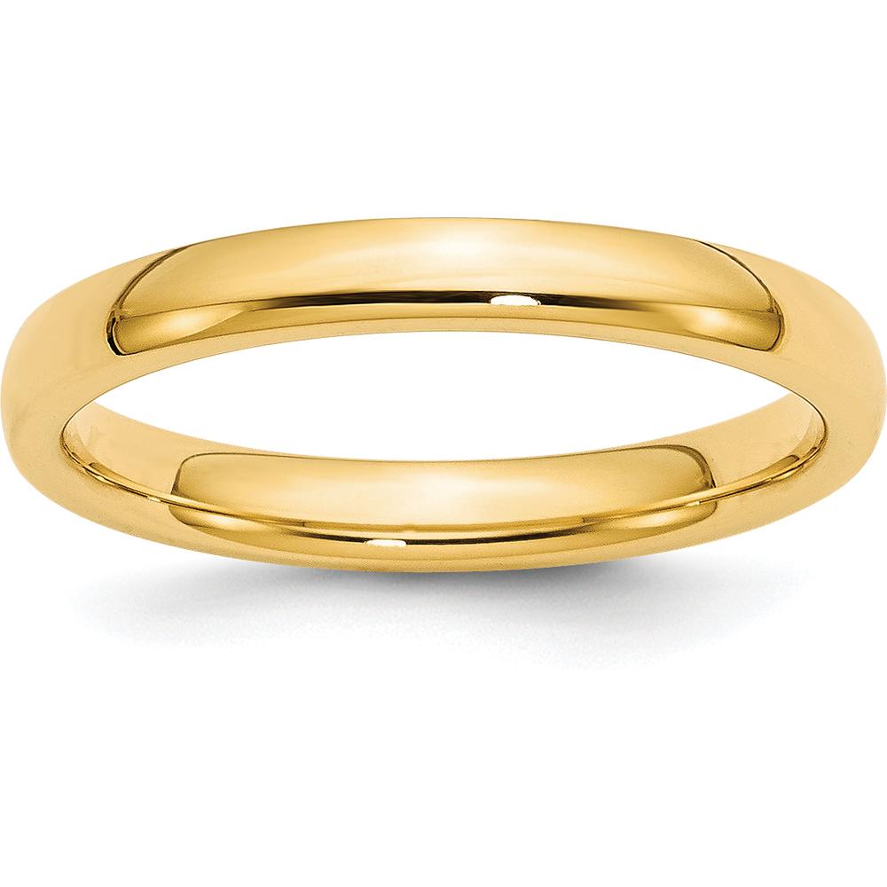 10K Yellow Gold 3mm Comfort Fit Wedding Band Size 9.5