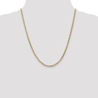 10K Yellow Gold 3mm Concave Anchor Chain Necklace - 22" Length