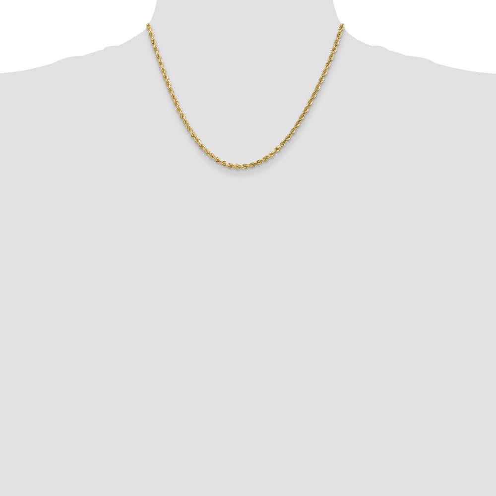 10K Yellow Gold 3mm Diamond-Cut Rope Chain Necklace - 18"