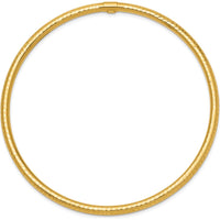 10K Yellow Gold 3mm Diamond-Cut Tube Slip-On Bangle