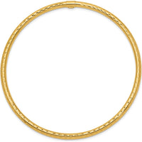 10K Yellow Gold 3mm Diamond-Cut Tube Slip-On Bangle - Polished Finish
