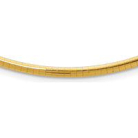 10K Yellow Gold 3mm Domed Omega Necklace - Sleek and Polished Design