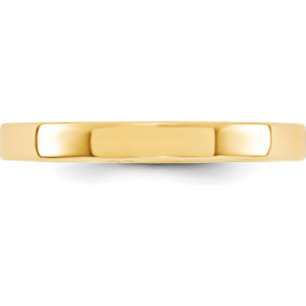 10K Yellow Gold 3mm Flat Comfort Fit Wedding Band - Size 6, Polished Solid Gold, Engravable