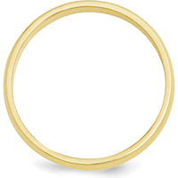 10K Yellow Gold 3mm Half Round Wedding Band - Size 12