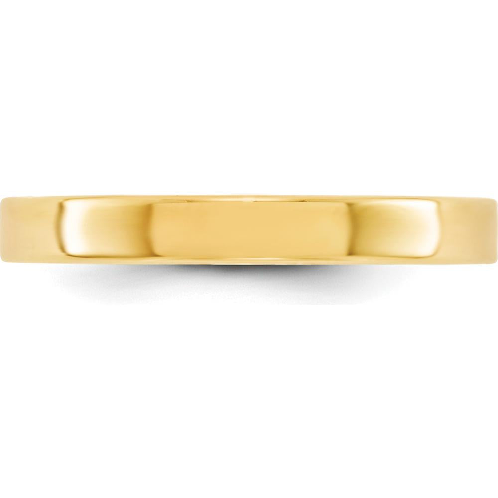 10K Yellow Gold 3mm Lightweight Flat Wedding Band - Size 9