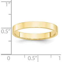 10K Yellow Gold 3mm Lightweight Flat Wedding Band - Size 9