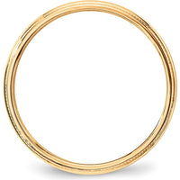 10K Yellow Gold 3mm Lightweight Milgrain Half Round Wedding Band - Size 13.5