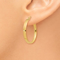 10K Yellow Gold 3mm Medium Hoop Earrings with Polished Finish