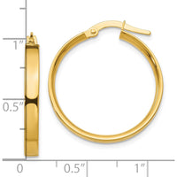 10K Yellow Gold 3mm Medium Hoop Earrings with Polished Finish