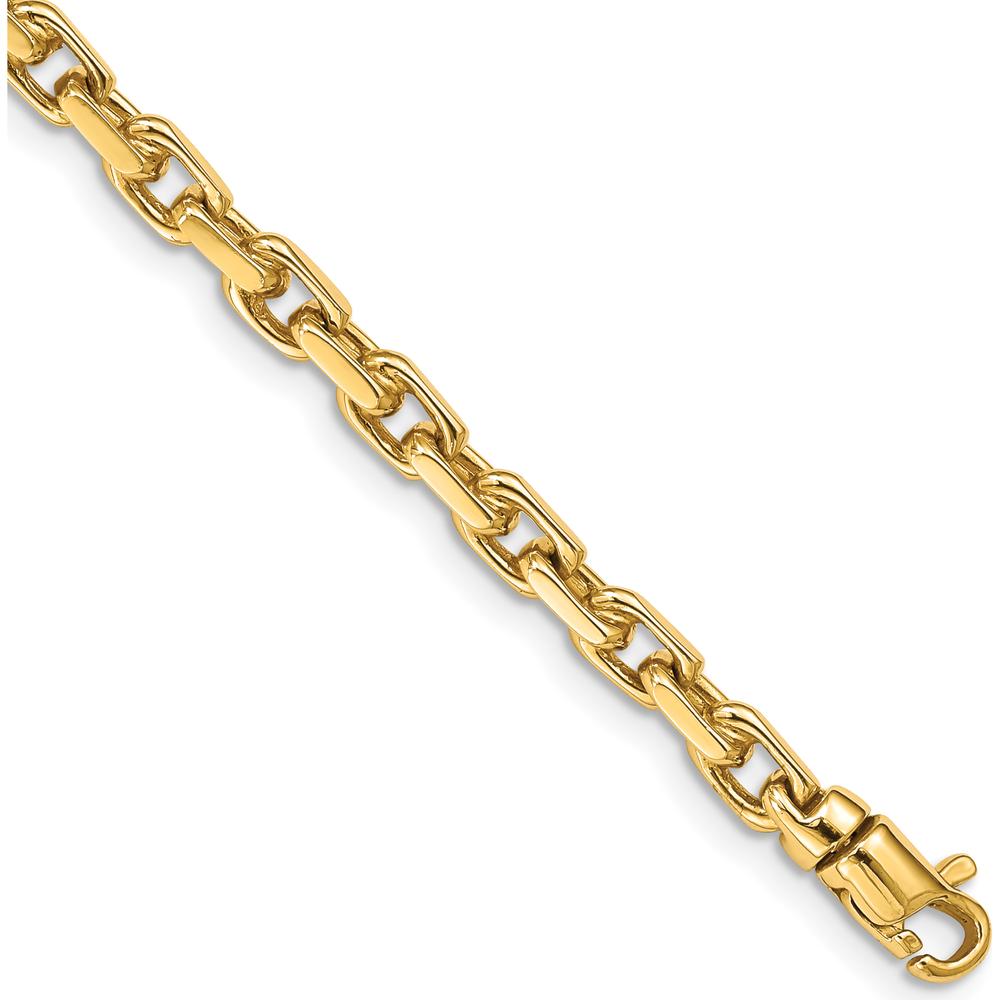 10K Yellow Gold 4.2mm Hand-Polished Fancy Link Bracelet - 9"