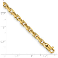 10K Yellow Gold 4.2mm Hand-Polished Fancy Link Bracelet - 9"