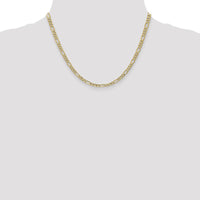 10K Yellow Gold 4.2mm Semi-Solid Figaro Chain Necklace - 18"