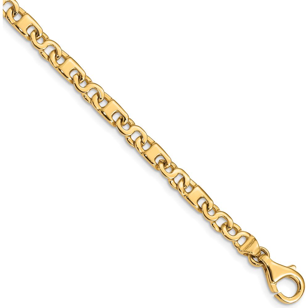 10K Yellow Gold 4.4mm Fancy Link Bracelet with Lobster Clasp - 8.25"