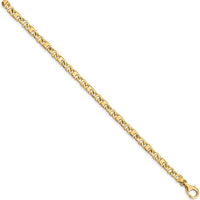 10K Yellow Gold 4.4mm Fancy Link Bracelet with Lobster Clasp - 8.25"