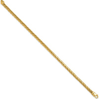10K Yellow Gold 4.4mm Woven Link Chain Bracelet with Lobster Clasp - 8.75" Length
