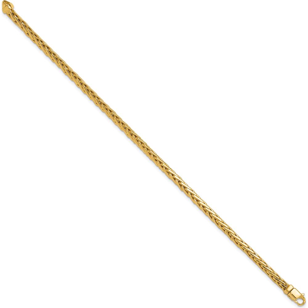 10K Yellow Gold 4.4mm Woven Link Chain Bracelet with Lobster Clasp - 8.75" Length