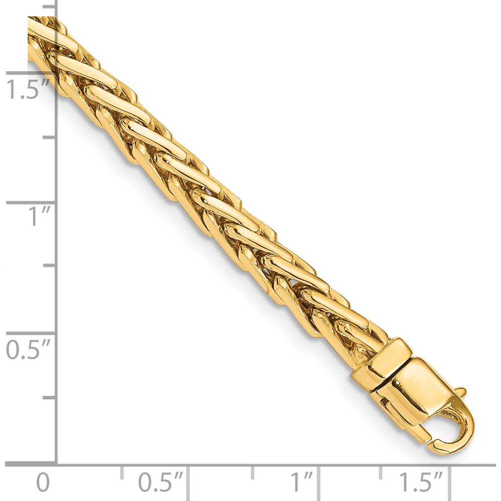 10K Yellow Gold 4.4mm Woven Link Chain Bracelet with Lobster Clasp - 8.75" Length