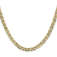 10K Yellow Gold 4.5mm Concave Anchor Chain Necklace - 18-Inch