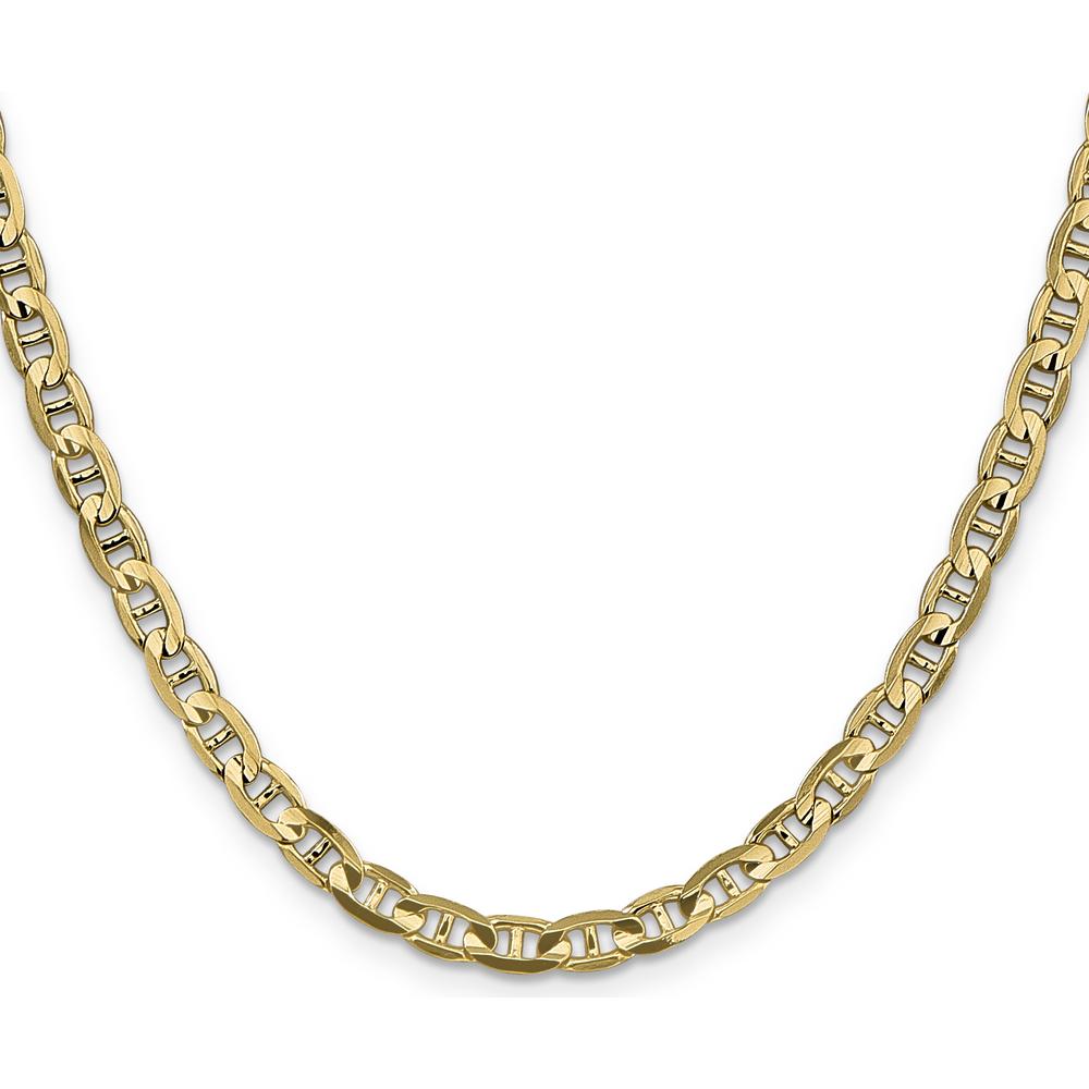 10K Yellow Gold 4.5mm Concave Anchor Chain Necklace - 18-Inch