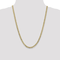10K Yellow Gold 4.5mm Concave Anchor Chain Necklace - 24"