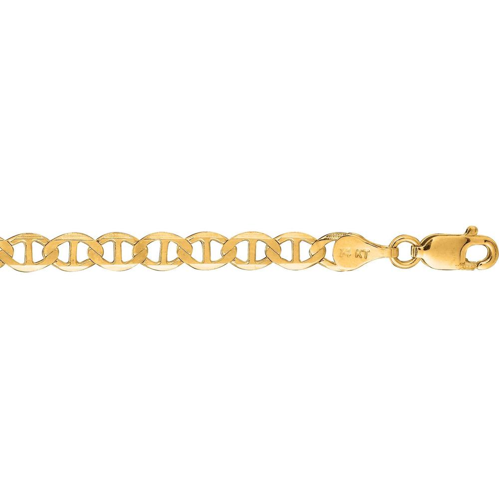 10K Yellow Gold 4.5mm Diamond-Cut Mariner Chain Bracelet - 8" by Orozza Fine Jewelry