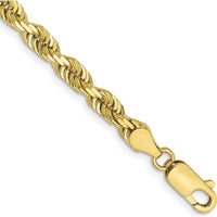 10K Yellow Gold 4.5mm Diamond-Cut Quadruple Rope Chain Bracelet - 7in Length