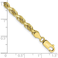 10K Yellow Gold 4.5mm Diamond-Cut Quadruple Rope Chain Bracelet - 7in Length
