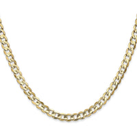 10K Yellow Gold 4.5mm Open Concave Curb Chain - 18"