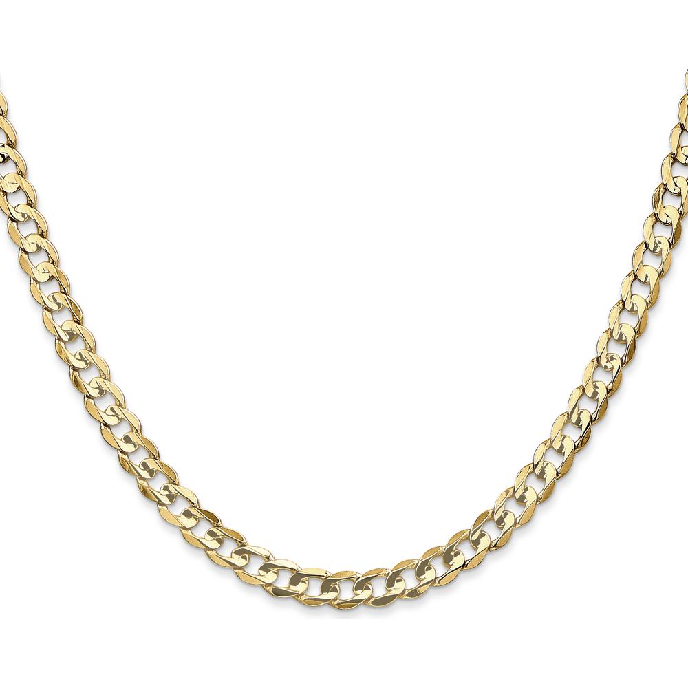 10K Yellow Gold 4.5mm Open Concave Curb Chain - 18"