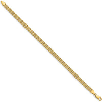 10K Yellow Gold 4.5mm Wide Triple Strand Rope Bracelet - Polished Diamond-Cut Finish