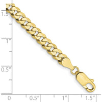 10K Yellow Gold 4.75mm Flat Beveled Curb Chain Bracelet - Solid and Polished Finish