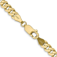 10K Yellow Gold 4.75mm Flat Beveled Curb Chain Necklace - 24"