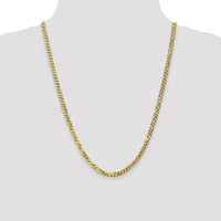 10K Yellow Gold 4.75mm Flat Beveled Curb Chain Necklace - 24"