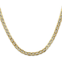 10K Yellow Gold 4.75mm Semi-Solid Anchor Chain Necklace - 24"