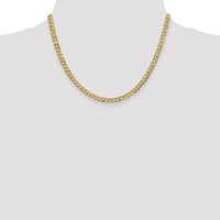 10K Yellow Gold 4.7mm Flat Cuban Chain Necklace - 18", Lightweight and Polished Finish
