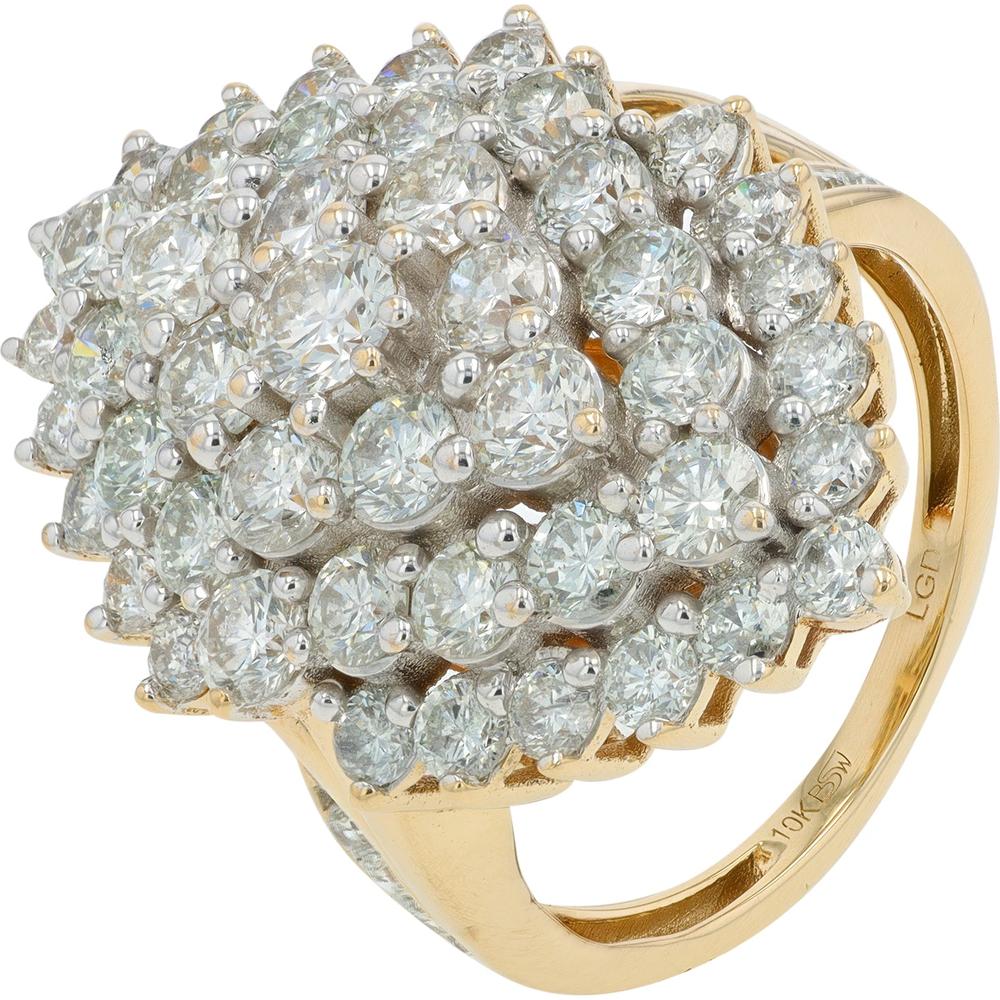 10K Yellow Gold 4 Carat Lab Grown Diamond Prong Set Cocktail Ring