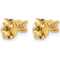 10K Yellow Gold 4-Prong Round Diamond Stud Earrings - 0.20 Carats Total Diamond Weight by Oro Pregiato
