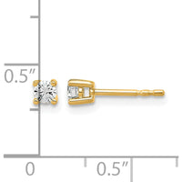 10K Yellow Gold 4-Prong Round Diamond Stud Earrings - 0.20 Carats Total Diamond Weight by Oro Pregiato